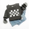 Simply Sage Market S.W.Smiley Checkered X Face Garment Dyed Sweatshirt - 3 of 4
