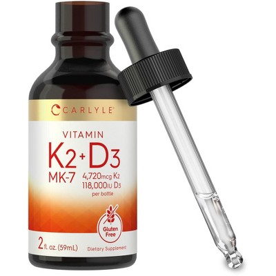 Carlyle Liquid Vitamin K2 80mcg with D3 800IU | 2 oz