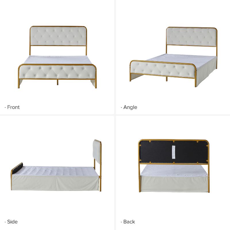 Nina Modern Upholstered button-tufted Platform Bed bottom storage | ARTFUL LIVING DESIGN, 4 of 9