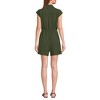 Lands' End Women's Cap Sleeve Creaseless Button-Down Romper - 2 of 4