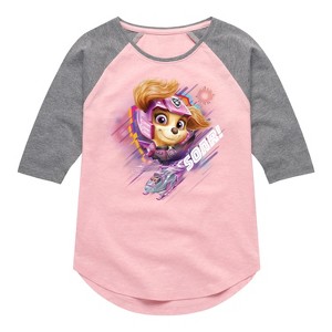 Girls' - Paw Patrol - Soar Shirt Tail Raglan Graphic T-shirt - 1 of 4