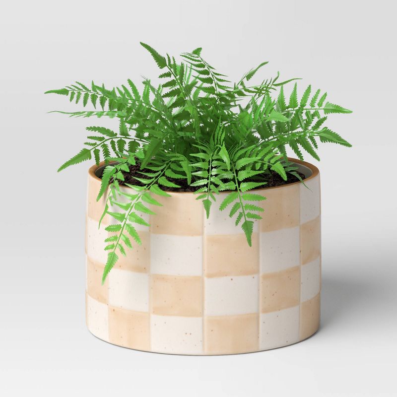 Checker Stoneware Indoor Outdoor Planter Pot - Threshold™, 4 of 9