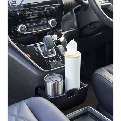 Slim Black Steel and Wood Tissue Holder