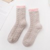 Anna-Kaci 4-Pair Plush Cozy Fuzzy Socks with Contrast Cuffs for Winter Indoor Warmth - 2 of 4