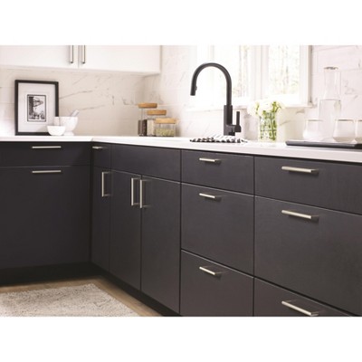 Satin Nickel Modern Industrial Bar Pull with Mounting Hardware