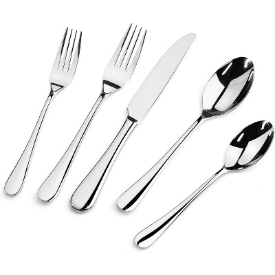 Attop Silverware set, 30-piece cutlery set, serves 6, modern design, stainless steel cutlery, dishwasher safe