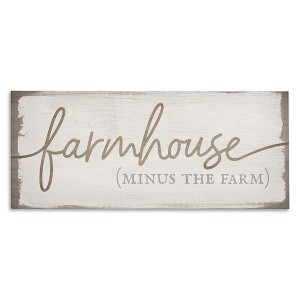 Stupell Industries Farmhouse Minus the Farm Sign Rustic Country Text, 10" x 24" - 1 of 4