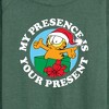 Women's - Garfield - My Presence Is Your Present Lightweight French Terry Wide Neck Long Sleeve Shirt - 2 of 4