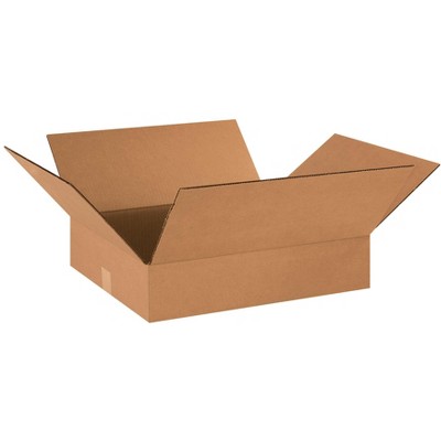 The Packaging Wholesalers Flat Corrugated Boxes 18" x 16" x 4" Kraft 25/Bundle BS181604