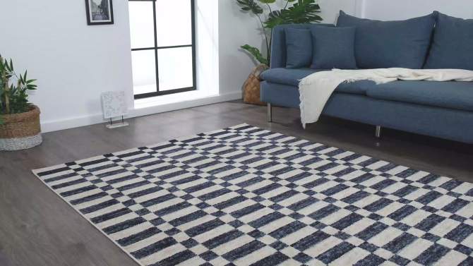 Luxe Weavers Checkered Geometric Area Rug, Indoor Carpet, 2 of 11, play video