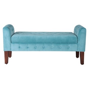 Velvet Tufted Storage Settee Bench - HomePop - 1 of 4