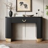 Modern Console Table with Storage Drawer, Entryway Table  with Vertical Ribbed Design and Gold Accents for Hallway or Living Room - Panipeachy - 3 of 4