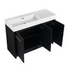 SEVOBAL Bathroom Vanities 48 Inch Freestanding Bathroom Vanity With Resin Sink Soft Closing Doors for Bathroom, Black, 47.3"*18.1"*35.1" - 2 of 4