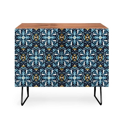 Heather Dutton Andalusia Midnight Blues Walnut Credenza - Deny Designs