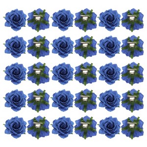 Unique Bargains Soft Fabric Weddings Party Women Rose Flower Hair Clips 30 Pcs - 1 of 4