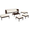 vidaXL Patio Furniture Set 6 Piece Outdoor Sofa with Coffee Table Poly Rattan - 3 of 4