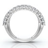 Pompeii3 3Ct Diamond Wide Four Row Anniversary Ring Gold Lab Created - 2 of 4