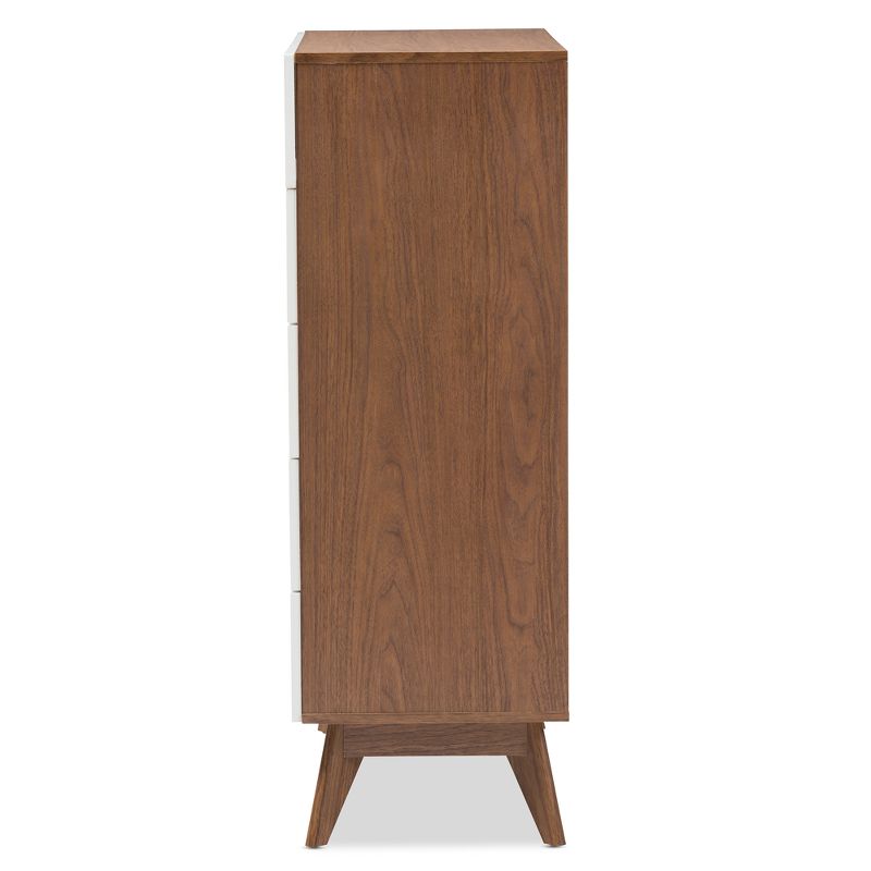 Calypso Mid-Century Modern Wood 5 Drawer Storage Chest Brown - Baxton Studio, 5 of 10