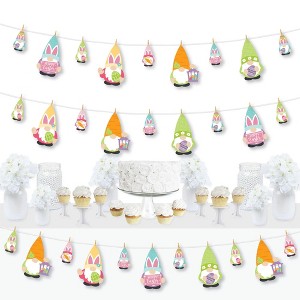 Big Dot of Happiness Easter Gnomes - Spring Bunny Party DIY Decorations - Clothespin Garland Banner - 44 Pieces - 1 of 4