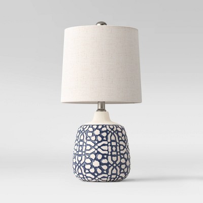 Small blue best sale table lamp