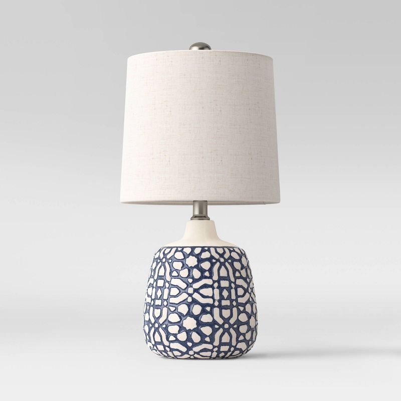 Assembled Ceramic Table Lamp Blue - Threshold™, 1 of 9