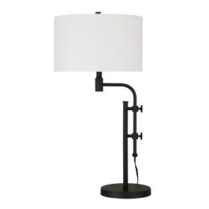 Hampton & Thyme Height-Adjustable Table Lamp with Fabric Shade - 1 of 4