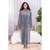 ADR Women's Zip Up Robe Fleece Soft Warm Plush Oversized Zipper Bathrobe - 2 of 4