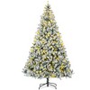 HOMCOM 9 FT Prelit Artificial Christmas Tree Holiday Decoration with Snow-flocked Branches, Warm White or Colorful LED Lights - image 4 of 4