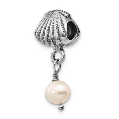 Black Bow Jewelry Seashell FW Cultured Pearl & Sterling Silver Dangle Bead Charm