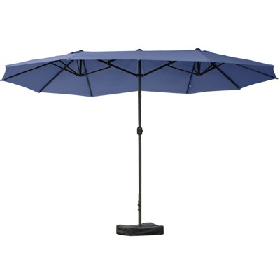 Outsunny Patio Umbrella 15' Steel Rectangular Outdoor Double Sided 