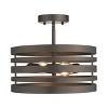 Homestock Paisley Farmhouse 2 Light Rubbed Bronze Semi-Flush Ceiling Fixture 13" Wide - 4 of 4