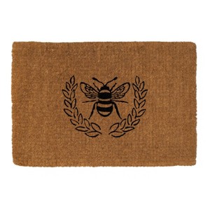 Entryways 24"x36" Queen Bee Thick Handwoven Rectangular Indoor/Outdoor Doormat Brown/Black - 1 of 3