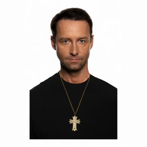 Underwraps Costumes Gold Cross with Rhinestones Necklace - 1 of 1