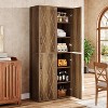 Tribesigns 75.39” Wood Storage Cabinet with 6 Shelves, Narrow Modern Cabinet with 2 Doors for Living Room, Kitchen, Bathroom - 4 of 4