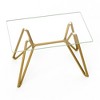 Lirago Rectangular Dining Table with Tempered Glass Top and Gold Metal Legs for 6 People 30.3"H x 29.5"D x 47.3"W - 4 of 4