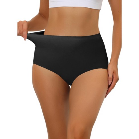 Allegra K Women's Elastic High-Waisted Unlined Breathable No Show Hipster  Underwear Black Medium