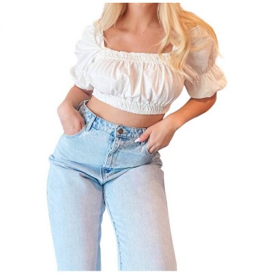 Women's Doja Puff Sleeve Crop Top - Idem Ditto