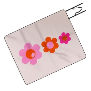 Daily Regina Designs Les Fleurs 01 Abstract Retro Picnic Blanket - Deny Designs - 1 of 3
