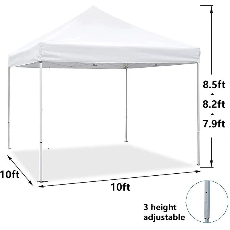 SUGIFT 10 ft. x 10 ft. White Instant Canopy Pop Up Tent with Carry Bag, 2 of 9