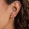 Gold Earrings for Women, 14k Gold Plated Dangle Huggie Earrings for Women Trendy Dainty Gold Hoop Earring Stacks Pearl Chain Drop Cartilage - 2 of 4