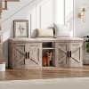 Double Litter Box Enclosure, Hidden Litter Box Enclosure with Corridor Beige - 3 of 4