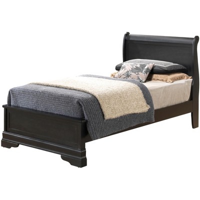 Passion Furniture Louis Philippe Sleigh Twin Panel Bed