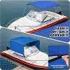 3 Bow Bimini Tops for Boat, Boat Canopy with 2 Removable Side Curtains, 4 Adjustable Windproof Ropes, Marine Grade Canvas for Sun Protection - 3 of 4