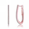 Guili Sterling Silver Hoop Earrings with 18K Rose Gold Plating and Sparkling Cubic Zirconia Stones, A Perfect Pair to Elevate Your Jewelry Collection - 2 of 4