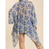 Women's Sheer Floral Print Open Front Duster With Crochet Detail Plus - umgee - 2 of 3