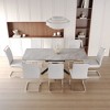 NicBex Dining Table Set for 8 Modern Extendable Dining Room Table with MDF Marble Pattern Tabletop and 8 PU Chairs for Kitchen - 4 of 4