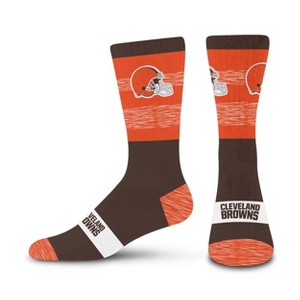NFL Cleveland Browns Youth Mixer Crew Socks: Cushioned Heel & Toe, Knit Fabric - 1 of 3