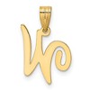 Black Bow Jewelry 14k Yellow Gold, Mimi Collection, Small Script Initial W Pendant - 3 of 4