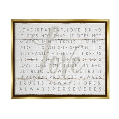 Stupell Industries Love Is Patient Grey on White Planked Look
