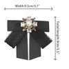 INSPIRE CHIC Women's Satin Ribbon Lace Trim Rhinestone Brooch Ties - 2 of 4